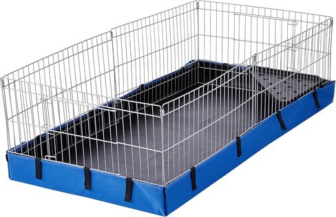 Amazon Basics Leakproof Canvas Bottom Guinea Pig Pet Cage with Divider Set, Black, 47.6"L x 24.2"W x 14.0"H in Saudi Arabia