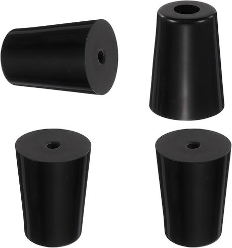 HARFINGTON 4Pcs Anti Vibration Rubber Feet 1.2"L x 0.8"W x 1"H 0.2"Dia Isolator Rubber Bumper Air Compressor Foot Pads for Generators Pressure Washers, Black in Kuwait