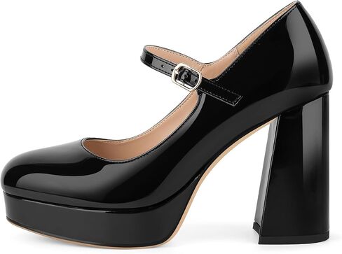 Chunky Platform High Heels Mary Jane Ankle Strap Dress Shoes in Kuwait