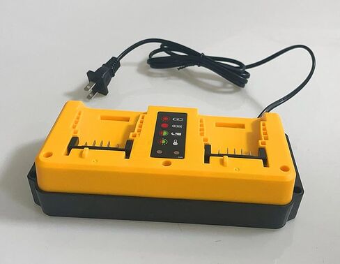 Battery Charger Replacement for Dewalt 20V/60V Max Battery DCB102 DCB206 DCB205 DCB204 DCB200 DCB612 DCB609,Dual Battery Charger Compatible with Dewalt 20V, Yellow in Kuwait