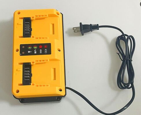 Battery Charger Replacement for Dewalt 20V/60V Max Battery DCB102 DCB206 DCB205 DCB204 DCB200 DCB612 DCB609,Dual Battery Charger Compatible with Dewalt 20V, Yellow in Kuwait