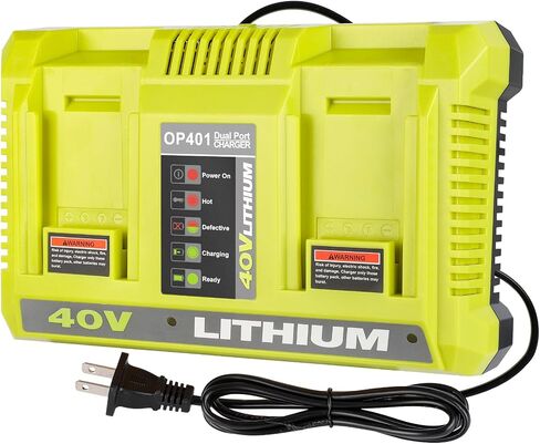 Rapid Charger Station 2 Port Compatible with Ryobi 40V Battery, Multi-Voltage Fast Super Charger Station Replacement for Ryobi 40V Chargers [ Battery Not Included ] in Kuwait