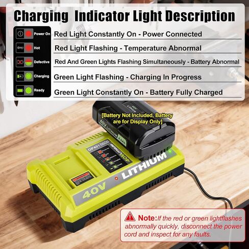 Rapid Charger Station 2 Port Compatible with Ryobi 40V Battery, Multi-Voltage Fast Super Charger Station Replacement for Ryobi 40V Chargers [ Battery Not Included ] in Kuwait
