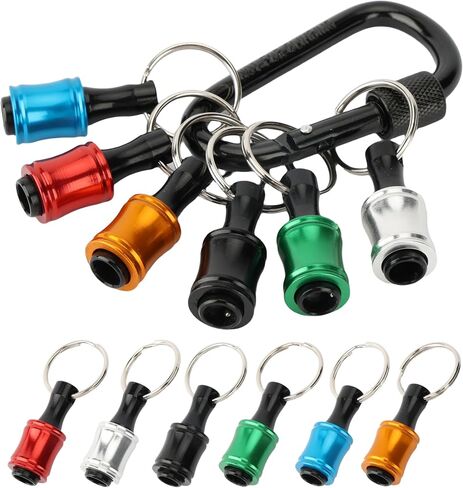Bates- Keychain Bit Holder, 6 pcs, 1/4" Hex Shank, Screwdriver Bit Holder | Extension Bar Keychain Drill Screw Adapter, Aluminum Alloy, Quick-Change, Tools & Home Improvement Gift in Kuwait