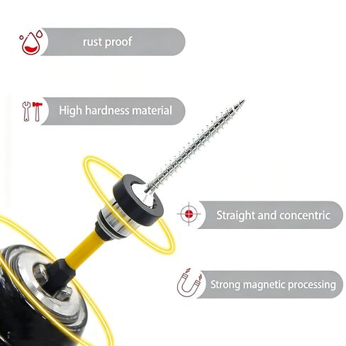 Magnetic Drywall Screw Setter Bits 6 Pack Adjustable Depth S2 Steel | 1/4 Inch Hex Shank with Anti-Wobble Magnetic Collar, Alloy Steel Bits for Drywall Sheetrock Wood Renovation Drills in Kuwait