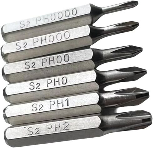 Set Strong Magnetic Multifunctional Waterproof Impact Batch Head T1/2/3/4/5/6/7/8/9/10 Torx Ph2 Screwdriver Bits Set Mobile Repair(Phillips 6pcs) in Kuwait