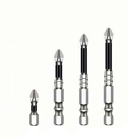4Pcs Bits Impact,Magnetic Anti Slip Impact Screwdriver Bits Set,PH2 Premium S2 Alloy Steel 1/4" Super-Hard Hex Shank for Impact Drivers,Professional & DIY Use,0.98in,1.97in,2.56in,2.76in in Kuwait
