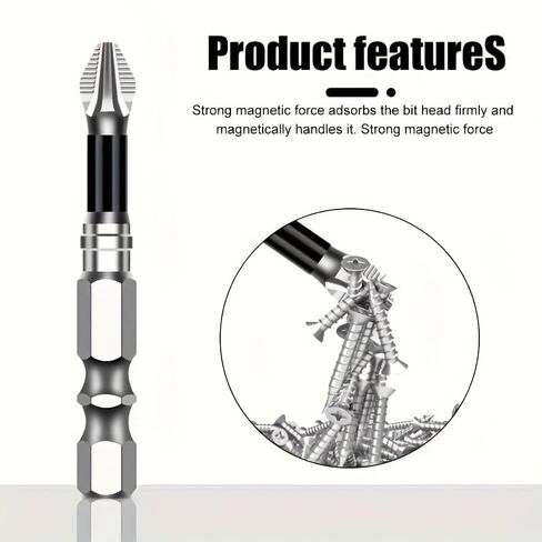 4Pcs Bits Impact,Magnetic Anti Slip Impact Screwdriver Bits Set,PH2 Premium S2 Alloy Steel 1/4" Super-Hard Hex Shank for Impact Drivers,Professional & DIY Use,0.98in,1.97in,2.56in,2.76in in Kuwait