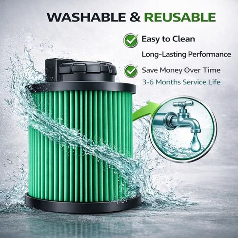 Nispira DXVC4003 Replacement Filter, Compatible with DEWALT 4 Gallon Wet/Dry Vacuums DXV04T DXV05P DXV05S DXV08S DXV06G, Washable & Reusable, 1 Pack in Kuwait