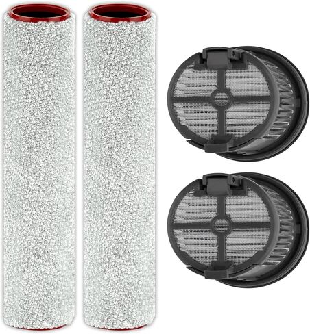 (4 Pack) X4 Pro Replacement Brush Rollers and HEPA Filters for Mova X4 Pro / M10 Wet Dry Vacuum Cleaner, 2 HEPA Filters, 2 Brush Rollers (Excluding Handle, install the old handle on our roller brush) in Kuwait