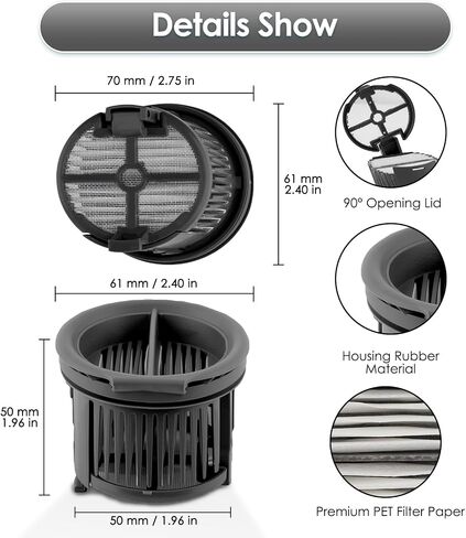 (4 Pack) X4 Pro Replacement Brush Rollers and HEPA Filters for Mova X4 Pro / M10 Wet Dry Vacuum Cleaner, 2 HEPA Filters, 2 Brush Rollers (Excluding Handle, install the old handle on our roller brush) in Kuwait