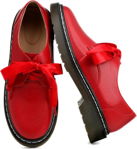 Lace-up Platform Chunky Loafers for Women Classic Oxford Lug Sole Oxford Office Causal Dress Shoes in Kuwait