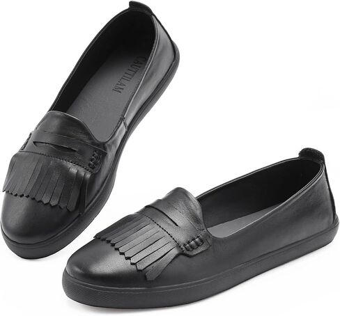 Women's Genuine Leather Loafers Slip On Sneakers for Women Comfortable Walking Shoes Casual Flats in Kuwait