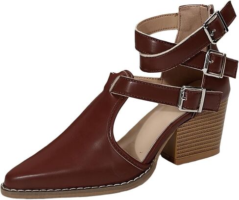Women's Fashionable Retro Shoes - Pointed Toe, Solid Color Design, Large Size, Suitable Daily use Outdoor Activities. in Kuwait