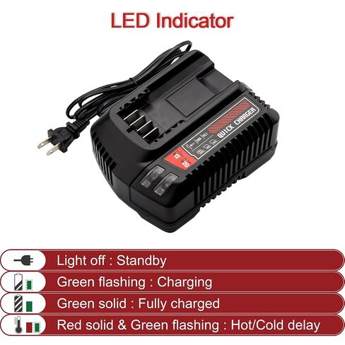 CMCB104 Charger Compatible with Craftsman 20V Lithium Battery CMCB101 CMCB201 CMCB202 CMCB204 CMCB205 CMCB209 V20 Series Batteries, Replacement for 20v Battery Charger CMCB100 CMCB102 CMCB124 in Kuwait