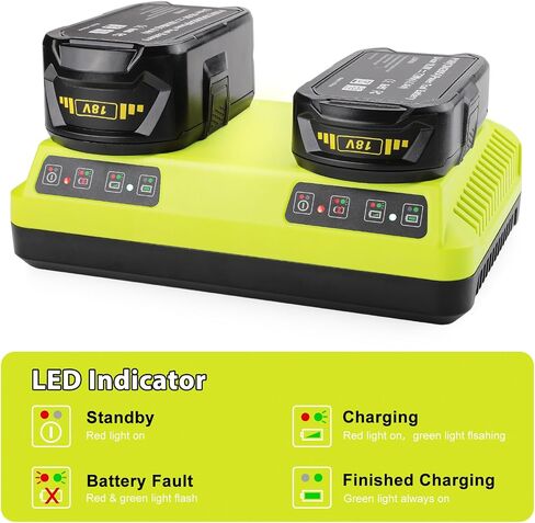 P117 Replacement for Ryobi 18V Charger, Dual Chemistry 12-18V Charger Compatible for Ryobi Battery P100 P101 P102 P103 P105 P107 P108 P200 in Kuwait