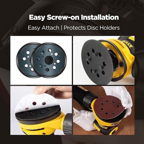 2-Pack 5 Inch Orbital Sander Replacement Pads, 8-Hole Hook & Loop Design with 4 Screw Holes, Compatible with Random Orbital Sanders(LPSP-01) in Saudi Arabia