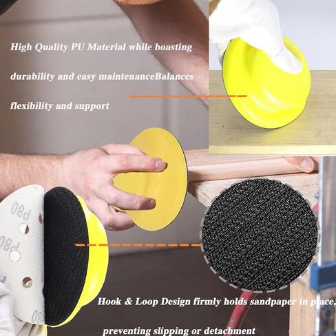 45pcs Sandpaper 8 Hole 5 inch Sanding Discs Hook and Loop 40/60/80/120/150/240/320/400/600 Grits with 2pcs Hand Sander for Automotive Metal Polishing in Kuwait