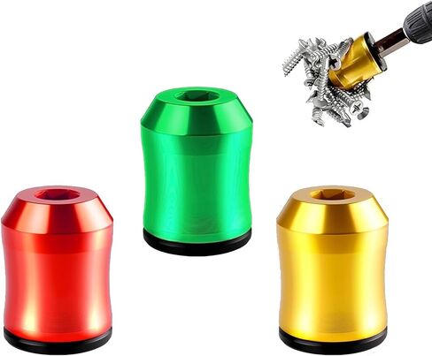 Magnetic Screwdriver Bit Ring 3-Pack, 1/4" Hex Universal Magnetizer Ring for Electric Drills & Hand Tools, Removable Screw Holder Catcher Metal Magnetizing Sleeve in Kuwait