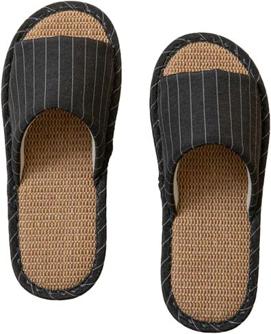 Men Women Open Toe House Slippers Breathable Linen Cotton Indoor Slides Summer Memory Foam Slip on Bedroom Slippers in Kuwait