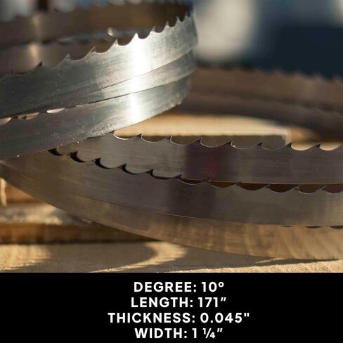 Wood-Mizer 171" Sawmill Bandsaw Blades 5-Pack - DoubleHard 10° All-Purpose Sawing in Kuwait