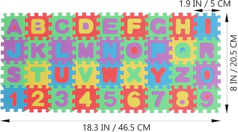 Toyvian 36pcs Number Alphabet Alphabet Puzzle Floor Mat for Baby Baby Foam Play Mat Mat for Kids, Alphabet Mat Play Mats for Babies and Toddlers in Saudi Arabia