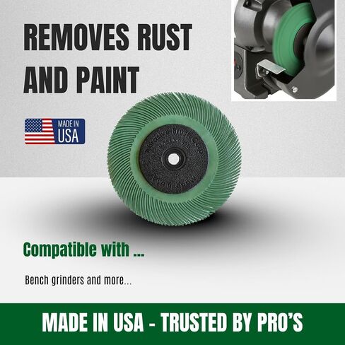 6" Radial Wheel Brush, 50 Grit, Made in USA by Abrasive Brush Corporation in Kuwait
