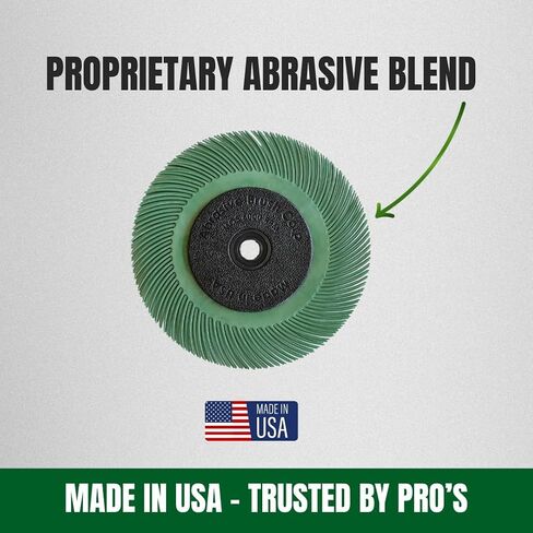 6" Radial Wheel Brush, 50 Grit, Made in USA by Abrasive Brush Corporation in Kuwait