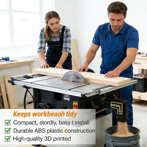 Table Saw Dust Collector Adapter, 2 Inch Dust Port Connector, Tool-Free Installation, Dual Dust Bag Hooks, Efficient Sawdust Collection in Kuwait