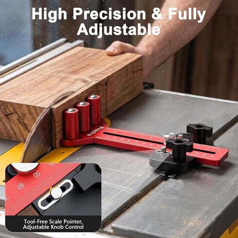 Preciva Thin Rip Jig for Table Saw, 3 Higher Pulleys | Sturdy aluminum alloy woodworking guide, 3 higher one-way pulleys make cutting narrow strips safer and more stable in Saudi Arabia