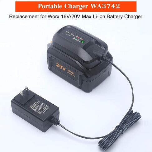 WA3742 Charger Compatible with Worx 20V Lithium Battery WA3520 WA3525 WA3512 WA3522 WA3544 WA3575 WA3578…, Replacement for 20v Battery Charger WA3732 WA3875 WA3881 in Kuwait