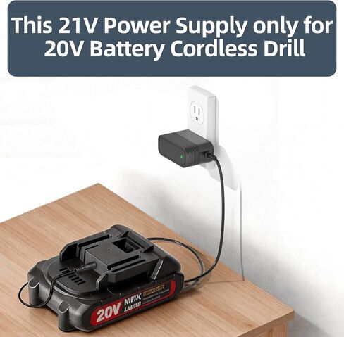 21V Battery Charger for Avid 20V Cordless Drill, Power Supply Compatible with OUBEL, AVID, OAKLAR, ADEDAD, AILUKI, Bielmeier, KIMO, DEKO, DEKOPRO, with 5.9FT Power Cord in Kuwait