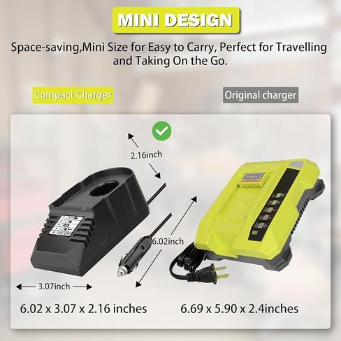 Car Charger for Ryobi 18V Battery,Replace for Ryobi 18V Li & Ni-cad & Ni-Mh Battery Charger in Kuwait