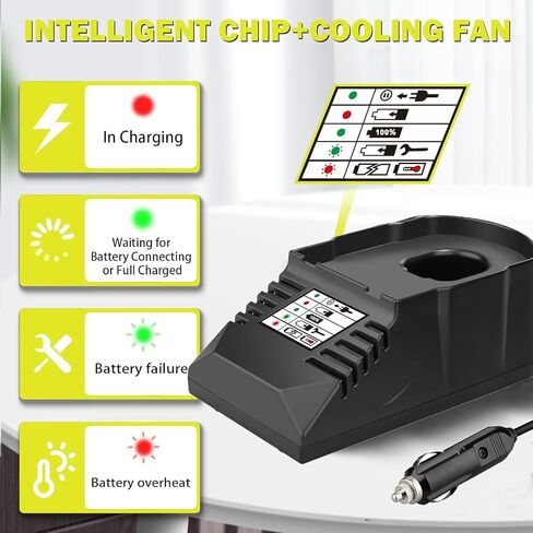 Car Charger for Ryobi 18V Battery,Replace for Ryobi 18V Li & Ni-cad & Ni-Mh Battery Charger in Kuwait