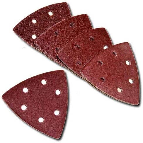 20 Pcs Detail Sander Paper 6 Hole Hook and Loop Sandpaper Triangle Sanding Paper 90mmx90mmx90mm Sand Pads 40 Grits in Kuwait