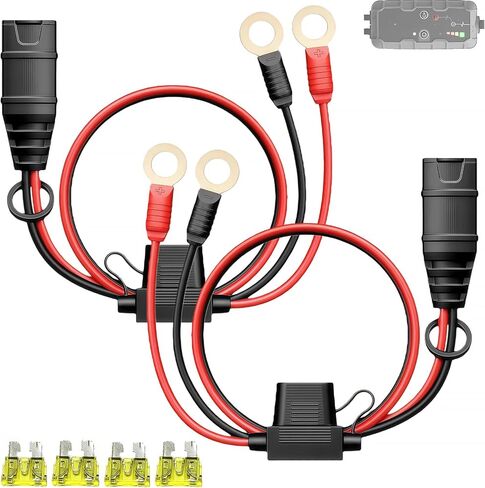 2 Pack GC008 X-Connect Wire Harness Compatible with NOCO Battery Charger, M10 (3/8in) XL Eyelet Terminal Connector, Smart Battery Trickle Charger Extension Cable Replacement in Kuwait