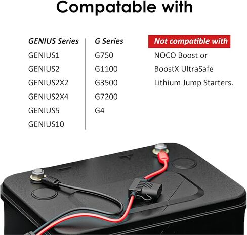 2 Pack GC008 X-Connect Wire Harness Compatible with NOCO Battery Charger, M10 (3/8in) XL Eyelet Terminal Connector, Smart Battery Trickle Charger Extension Cable Replacement in Kuwait