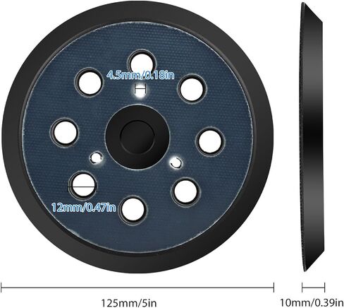 Orbital Sanding Pads, 5 inch 8 Hole Replacement Hook and Loop Orbital Sander Pad Backing Pad in Kuwait