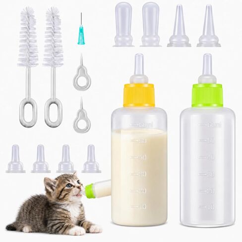 Tondiamo 17 Pcs Bottle Feeding Kit for Puppy Kitten Pet Nursing, Blue Pink in Kuwait