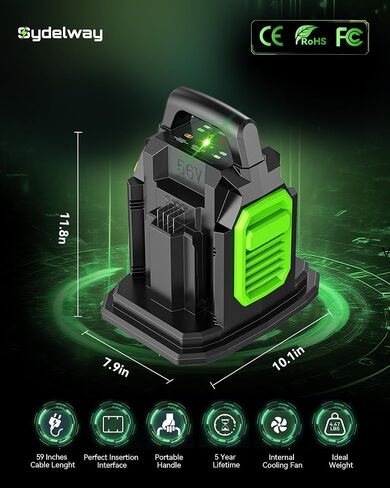 Replacement for EGO Battery Charger, Compatible with EGO 56V Lithium-ion Battery, 4A Fast Charger Station for EGO Battery BA1400 BA2800 BA4200 BA5600, Fit for EGO 56V Charger CH2100 CH5500 in Kuwait