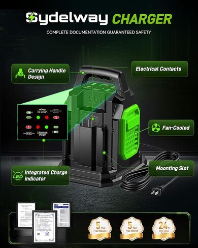 Replacement for EGO Battery Charger, Compatible with EGO 56V Lithium-ion Battery, 4A Fast Charger Station for EGO Battery BA1400 BA2800 BA4200 BA5600, Fit for EGO 56V Charger CH2100 CH5500 in Kuwait