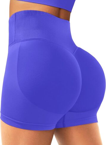 Scrunch Butt Lifting Shorts for Women Seamless Workout Crossover V Cross Waist Yoga Gym Shorts in Saudi Arabia