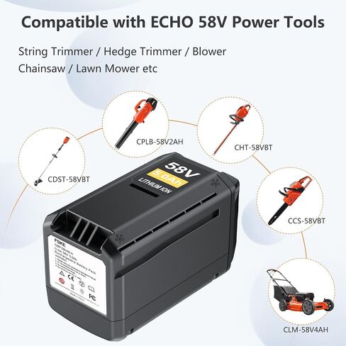 FSKE Premium 5000mAh Replacement for Echo 58V Battery CBP-58V40 CBP-58V20 | Compatible with Echo 58 Volt Cordless Power Tools in Kuwait