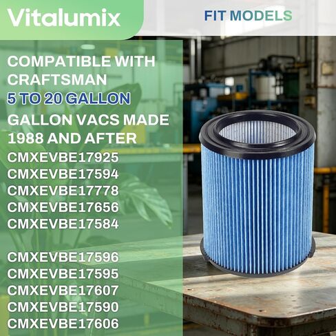 38751 Replacement Filter Compatible with CRAFTSMAN CMXZVBE38751 Fine Dust Wet Dry Vac, Fit 5 to 20 Gallon shop vacuums, 1 Pack in Kuwait