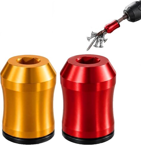 2 Pcs Magnetic Screw Ring Set, Drill Bit Screw Holder | 1 inch removable coil for hex shank screwdriver bits and drills, holds ferrous screws for home repairs and workshop projects in Kuwait