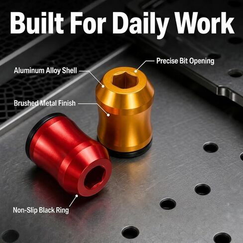 2 Pcs Magnetic Screw Ring Set, Drill Bit Screw Holder | 1 inch removable coil for hex shank screwdriver bits and drills, holds ferrous screws for home repairs and workshop projects in Kuwait