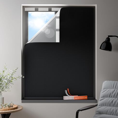 100% Blackout Curtains, Portable No Drill Window Shades, DIY Blackout Window Cover with Hook and Loop, for Bedroom, Baby Nursery, Travel, DormRoom, Apartment (42" x 60") in Saudi Arabia