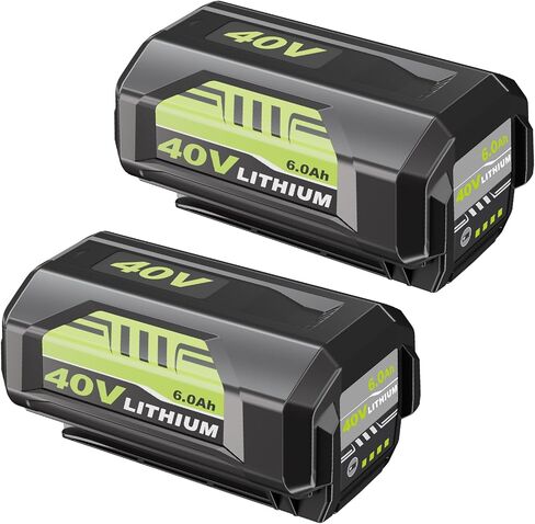 2Pack 6.0Ah Replacement for Ryobi 40V Battery Compatible with Ryobi 40 Volt Lithium ion OP40401 OP4026 OP40261 OP4050 Battery and Cordless Power Tools in Saudi Arabia