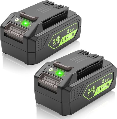 Futurebatt 2 Packs 8.0ah 24V Battery Replacement for Greenworks 24 Volt Lawn Mower Battery 29842 29852 LB24A020 for Greenworks Trimmer Weed Blower in Kuwait