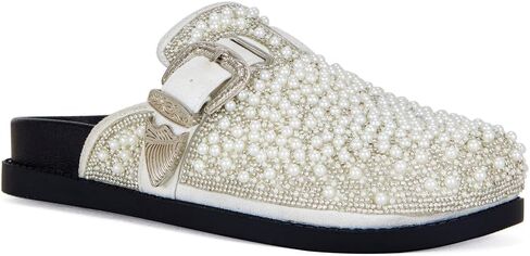 AZALEA WANG Virgile Pearl Rhinestone Clog in Kuwait